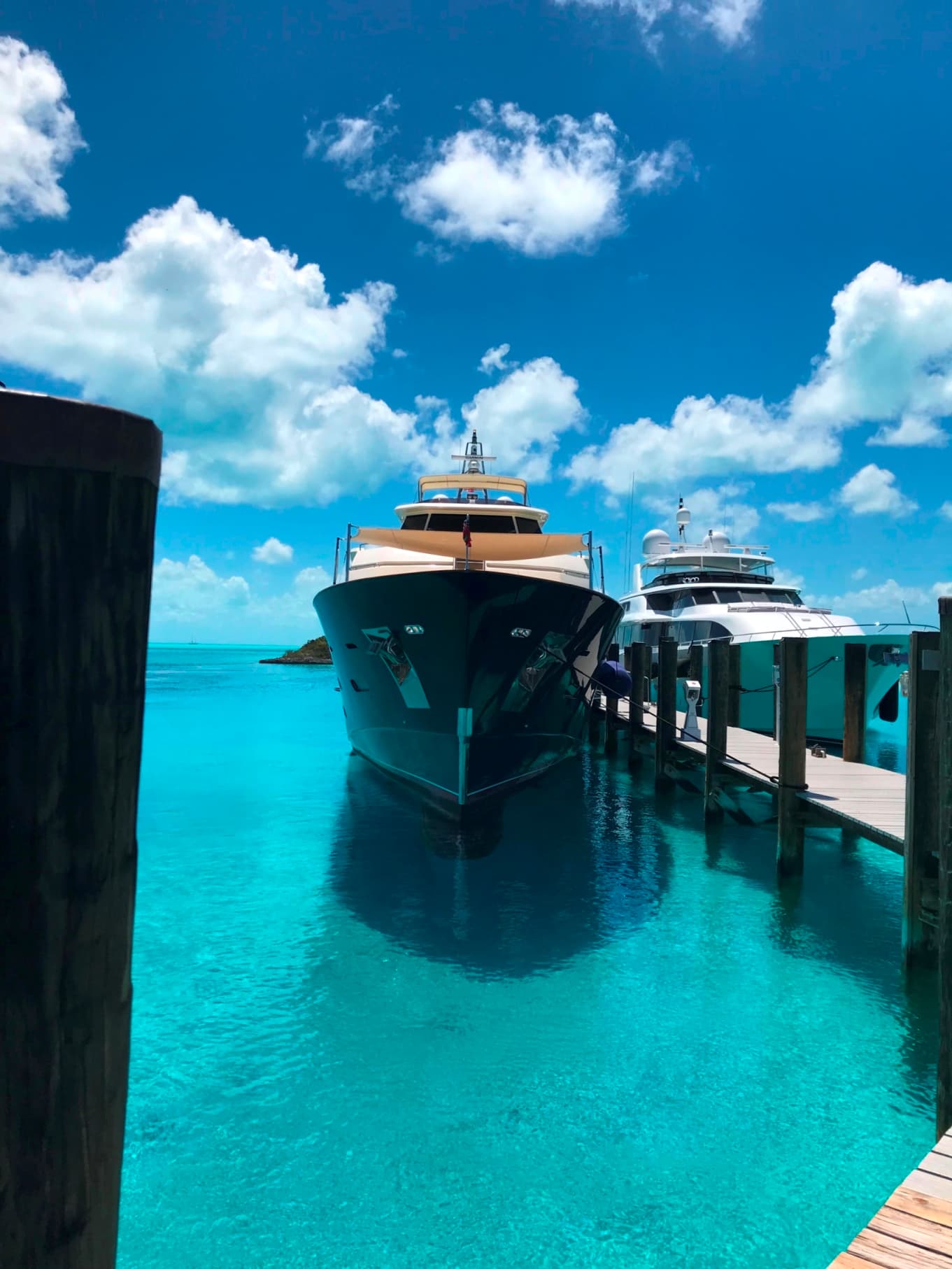 Luxury yacht at marina